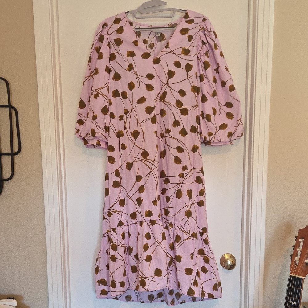 a new day Pink and Brown Floral Long Sleeve Dress